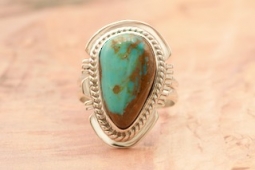 Genuine Sunnyside Turquoise Sterling Silver Navajo Ring